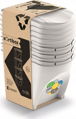 Picture of Kosz na mieci Prosperplast MIETNIK KOSZE NA MIECI 25 L SORTIBOX SET4 SZT. POPIELATY