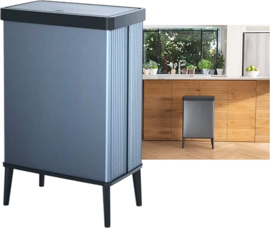 Picture of Kosz na mieci Verto High z Otwieraniem na Dotyk 54 L Pearl Blue Niebiesko-srebrny