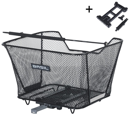 Attēls no Kosz na tylny baganik BASIL LESTO MIK, MIK System (ready to go), stalowy czarny (NEW 2025)