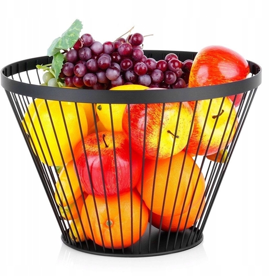 Picture of Koszyk na Owoce Warzywa Metalowy Czarny Kosz Okrgy Loftowy 30 cm NAVA