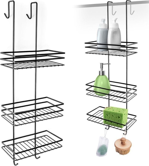 Изображение Koszyk prysznicowy Vilde prostoktny czarny (5907610289403)