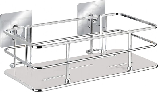 Picture of Koszyk prysznicowy Wenko wieszak prysznicowy i wannowy Quadro Turbo-Loc 24 cm stal nierdzewna srebrna