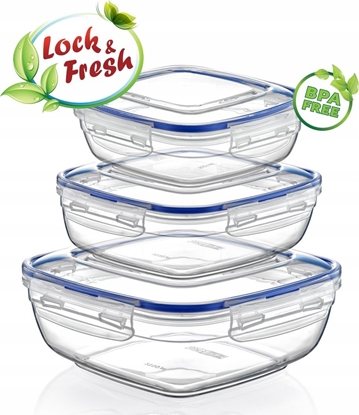 Picture of Kpl pojemników do ywnoci kwadrat 600,1025,1700 ml transparent