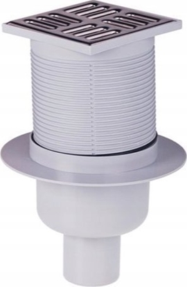 Picture of Kratka ciekowa 105×105/50 mm odpyw pionowy, kratka nierdzewna, syfon mokry