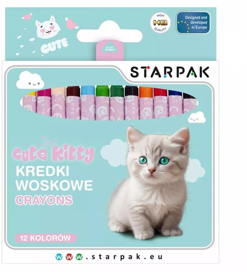 Picture of KREDKI WOSK 12KOL CUTIES KITTY STK PUD 12/144
