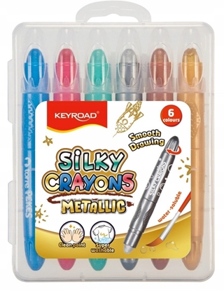 Attēls no Kredki elowe KEYROAD Metallic, 6 szt., mix kolorów metalicznych