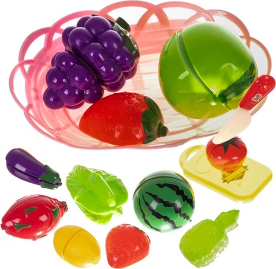 Picture of Kruzzel Zestaw owoce warzywa do krojenia w koszyczku 22576