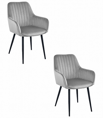 Attēls no Krzeso SOLDEN - aksamit srebrno-szary / nogi czarne x 2