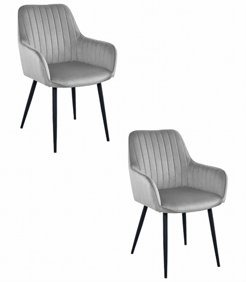 Picture of Krzeso SOLDEN - aksamit srebrno-szary / nogi czarne x 2