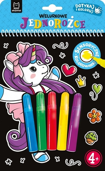 Изображение Ksieczka Dotykaj i koloruj. Welurkowe jednoroce.