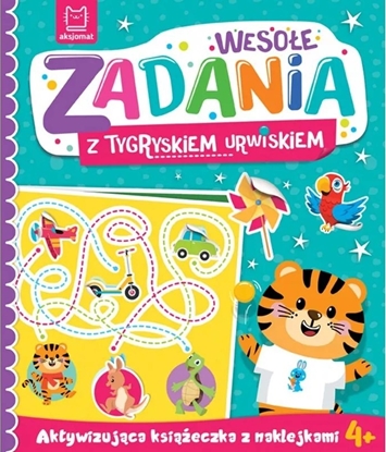 Attēls no Ksieczka Wesoe zadania z tygryskiem urwiskiem. Aktywizujca ksieczka z naklejkami 4+