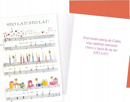 Picture of KUKARTKA Karnet B6 Urodziny (nuty)
