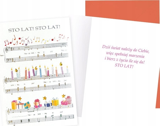 Picture of KUKARTKA Karnet B6 Urodziny (nuty)