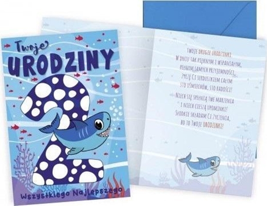 Picture of KUKARTKA Karnet B6 Urodziny 2 rekin