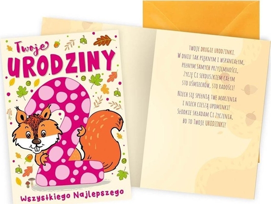 Picture of KUKARTKA Karnet Urodziny 2 wiewiórka