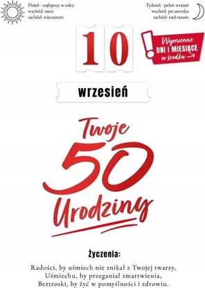 Picture of KUKARTKA Karnet Urodziny 50 wymienne cyfry