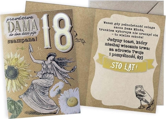 Picture of KUKARTKA Karnet Urodziny vintage 18 Prawdziwa Dama