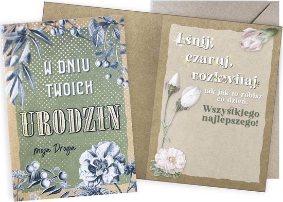 Picture of KUKARTKA Karnet Urodziny vintage Moja Droga