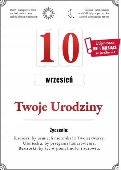 Picture of KUKARTKA Karnet Urodziny wymienne cyfry