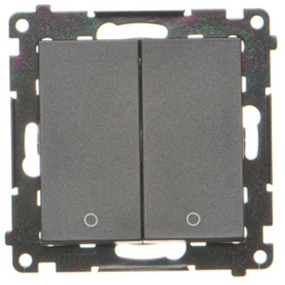 Picture of cznik dwubiegunowy Kontakt-Simon 55 TW22A.01/149 podwójny modu 16 AX, 250V~, szybkozcza czarny mat