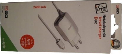 Picture of adowarka 2GO 2GO Ladegerät 12W Lightning + 1x USB, Kabel 1,4m,  weiß