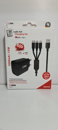Picture of adowarka 2GO 2GO Ladegerät 15W inkl. Kabel 1xUSB-A 1xMicroUSB 1xLightn sw