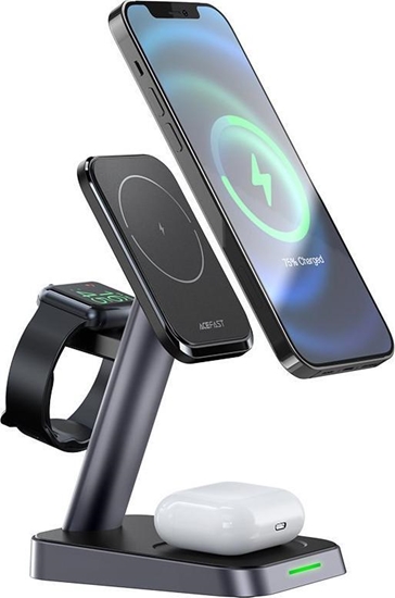 Picture of Acefast E3 desktop three-in-one wireless charging stand Black