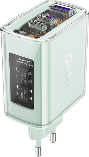 Picture of adowarka Acefast adowarka sieciowa A45, 2x USB-C,1xUSB-A, 65W PD (zielona)