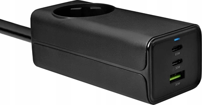 Picture of adowarka Akyga AKYGA Wall charger AK-CH-21 65W 2xUSB-C USB-A PD GaN 5-20V / 1.5-4.5A + AC Socket black