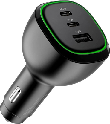 Attēls no Alogic Rapid Power 165W 3-in-1 Fast Car Charger+Cable 1m