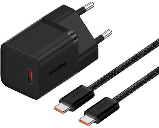 Изображение adowarka Baseus GaN5 mini 1C 30W EU+kabel USB-C (cluster black)