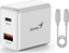Attēls no adowarka Genius Genius Zasilacz / sieciowy adapter 20W, 2-portowy, USB-C, USB-A, PD-20ACP
