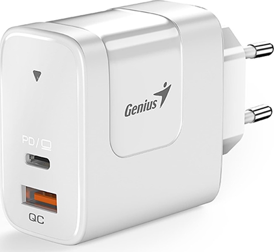 Picture of adowarka Genius Genius Zasilacz / sieciowy adapter 65W, 2-portowy, USB-C, USB-A, PD-65AC