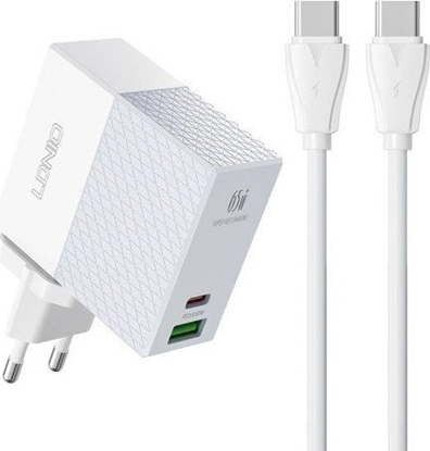 Attēls no adowarka LDNIO adowarka sieciowa LDNIO A2620C USB, USB-C 65W + kabel USB-C - USB-C