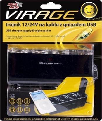 Изображение adowarka Libox TRÃJNIK 12/24V NA KABLU Z GNIAZDEM USB