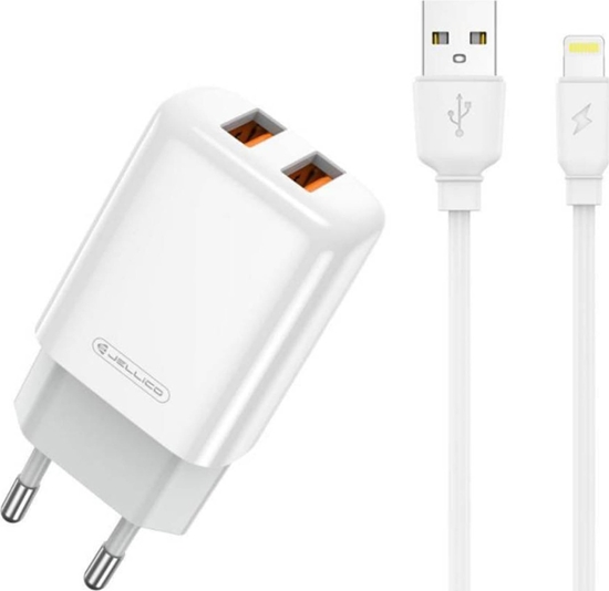 Picture of adowarka nemo adowarka Sieciowa 2x USB 2.4A + Kabel USB - Lightning Jellico EU02 biay
