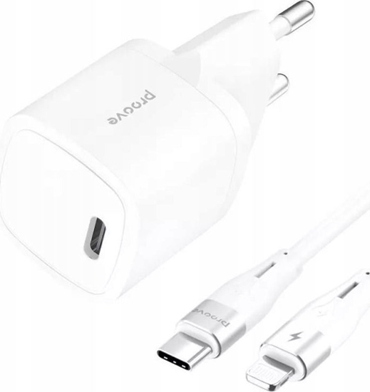Picture of adowarka Sieciowa 230V 20W na USB-C USB Type-C + Kabel na Lightning PD3.0 / Silicone Power 20W