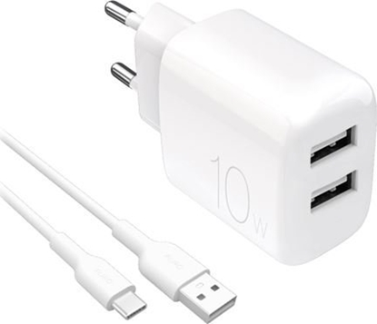 Attēls no Puro Puro PROLITE 10W USB-A wall charger + USB-A - USB-C cable 1.2m - white
