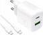 Attēls no adowarka sieciowa Puro PROLITE 30W USB-A / USB-C + kabel USB-C - USB-C 1.2m - biaa
