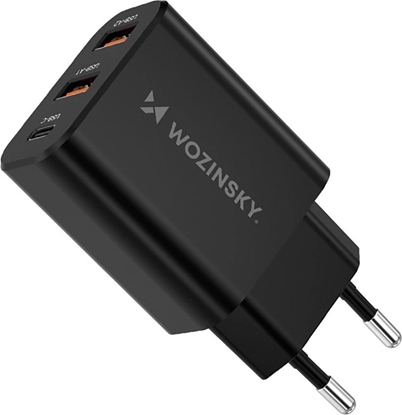 Picture of Wozinsky Wozinsky CWCUCB 30W USB-C / 2 x USB-A Wall Charger - Black