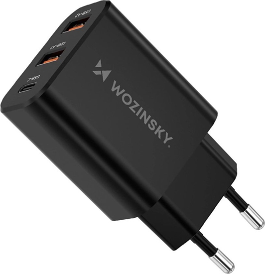 Picture of Wozinsky Wozinsky CWCUCB 30W USB-C / 2 x USB-A Wall Charger - Black