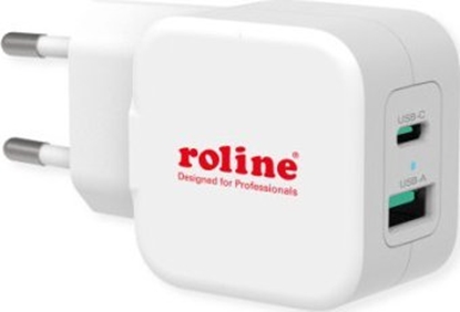 Picture of adowarka Triton adowarka USB ROLINE z wtyczk Euro, 2 porty (typ A QC3.0, typ C PD), 20W