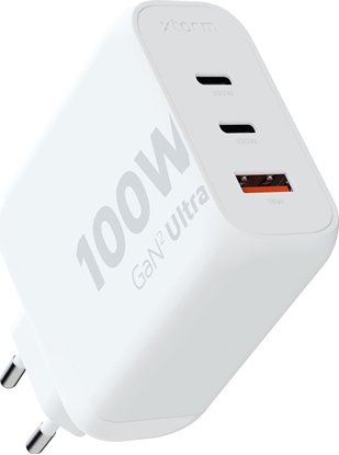 Attēls no adowarka Xtorm adowarka cienna Ultra GaN2 100W 2xUSB-C PD,1xUSB-A QC 3.0 Biaa