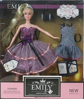 Attēls no Lalka 29cm w sukni z sukienk i torebk