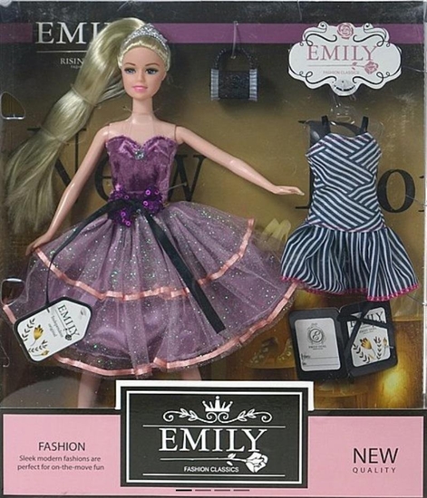 Picture of Lalka 29cm w sukni z sukienk i torebk