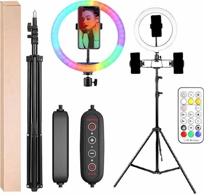Picture of Lampa piercieniowa Aptel LED RGB + Tripod + Pilot 210cm ZD67D