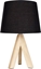 Attēls no Lampa stoowa Ambiance Lampa stoowa z kloszem abaurem lampka nocna czarna drewniana 30x14cm