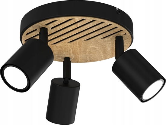 Picture of Lampa sufitowa Luminex Luminex Terra 9961 plafon lampa sufitowa spot 3x8W GU10 czarny/drewniany
