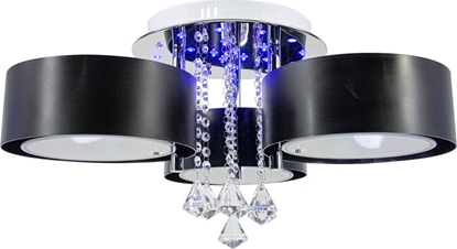 Picture of Lampa sufitowa Mdeco LAMPA sufitowa ELMDRS8006/3 8C BL MDECO metalowa OPRAWA crystal glamour chrom czarna
