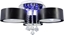 Picture of Lampa sufitowa Mdeco LAMPA sufitowa ELMDRS8006/3 8C BL MDECO metalowa OPRAWA crystal glamour chrom czarna